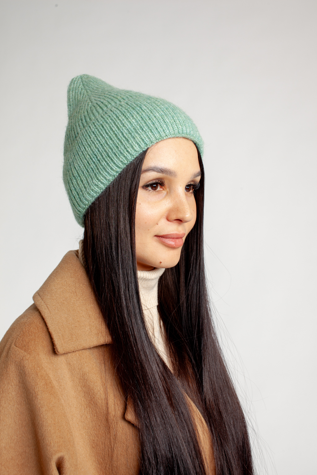 Шапка женская с отворотом. Является совершенным аксессуаром для утепления в осенний и зимний сезон.