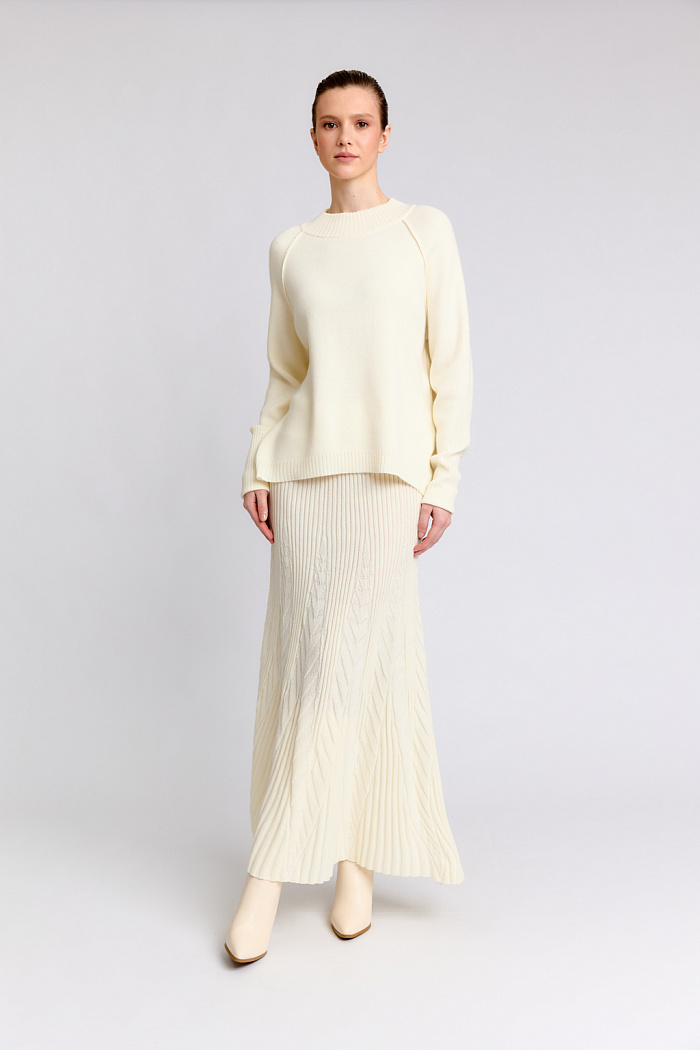 Юбка силуэта трапеция с ажурной вязкой