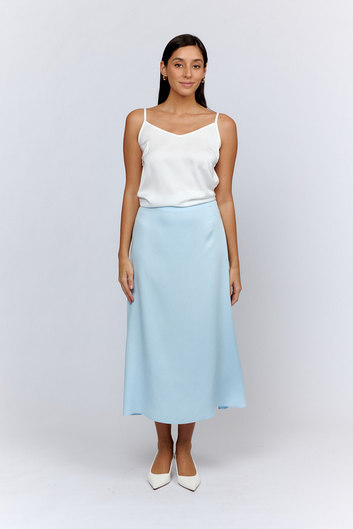 Юбка силуэтная на обтачке на молнии. Длина миди.