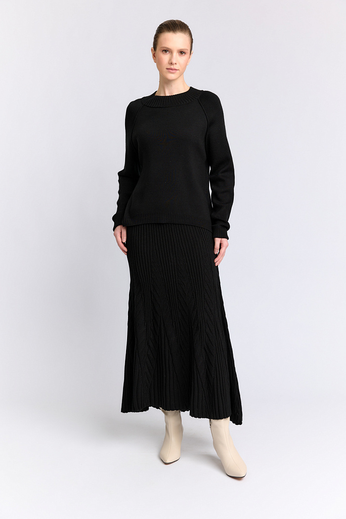 Юбка силуэта трапеция с ажурной вязкой