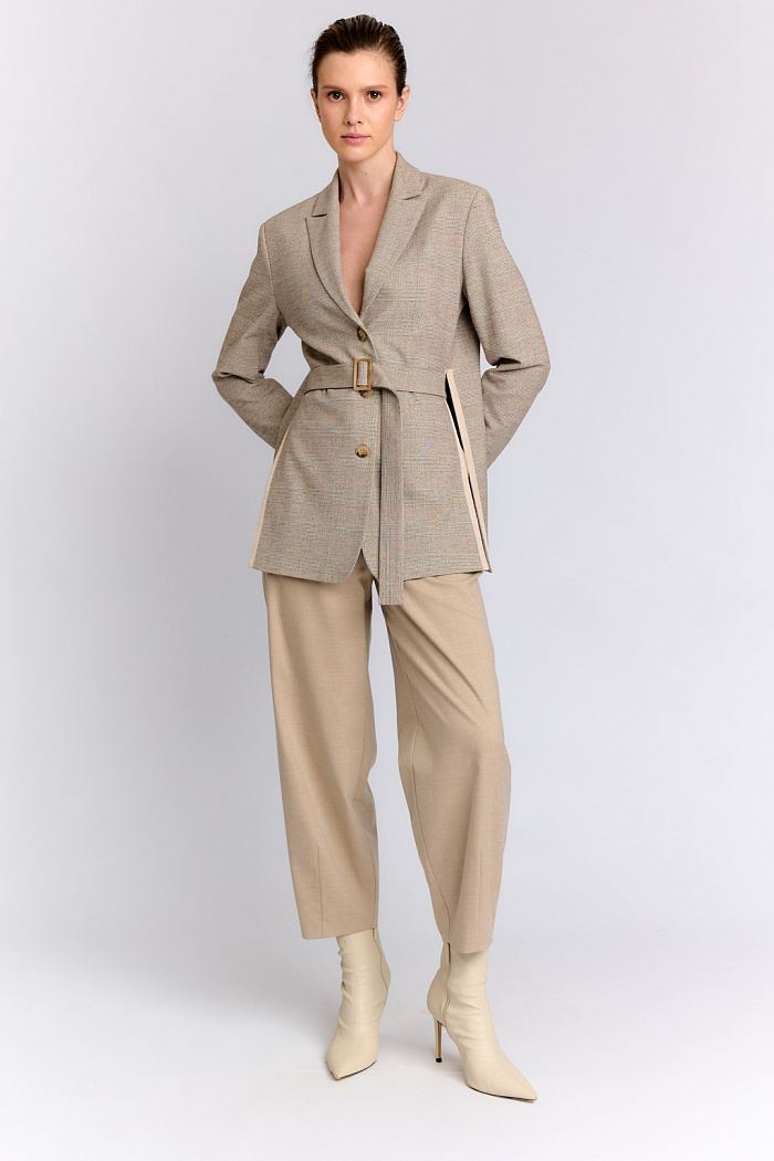 Брюки силуэта банан укороченной длины