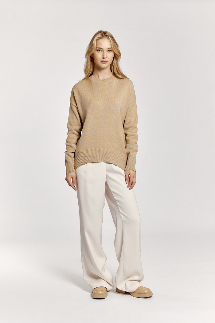 Джемпер силуэт овер сайз с длинным рукавом