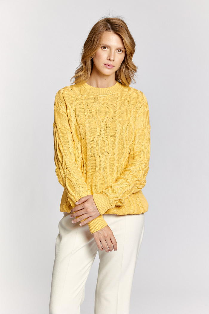 Джемпер свободного силуэта с косами