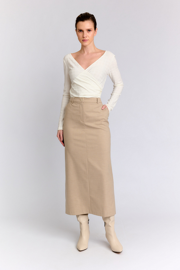 Юбка макси с застежкой на гульфик.