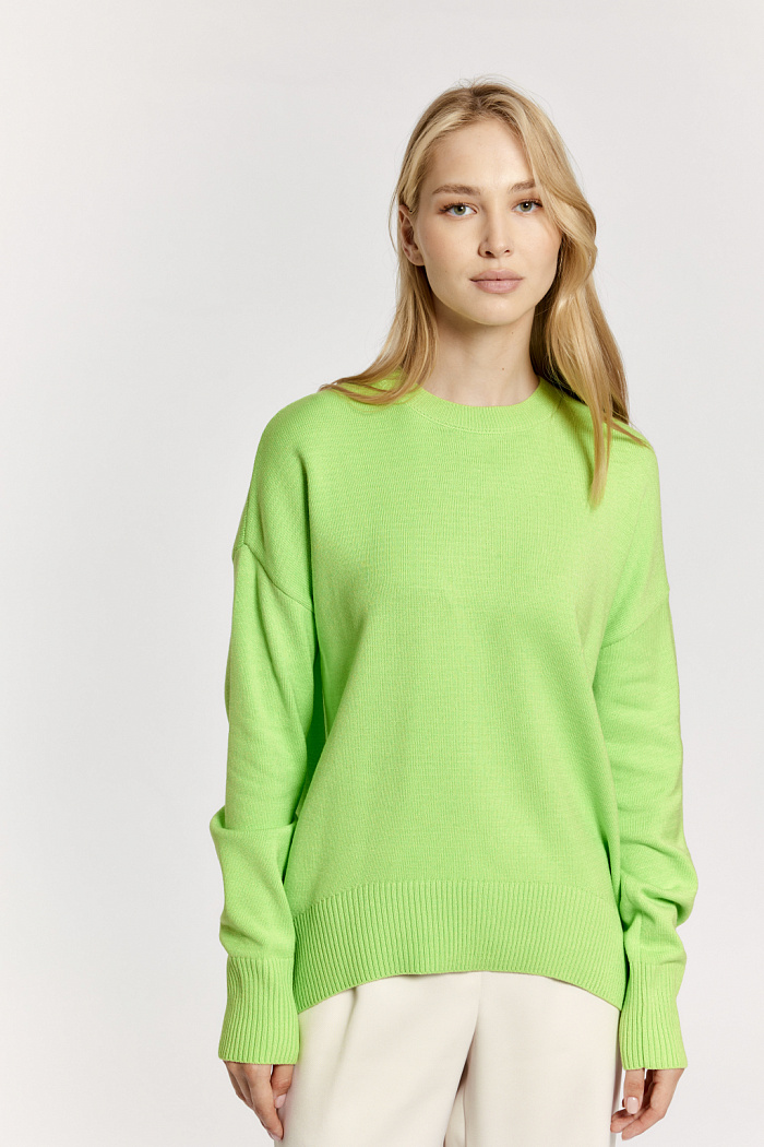 Джемпер силуэт овер сайз с длинным рукавом