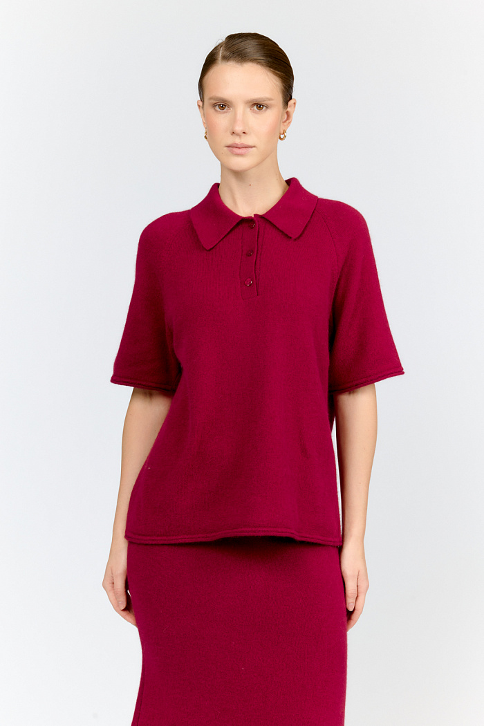 Поло оверсайз силуэта с рукавом реглан длиной до локтя
